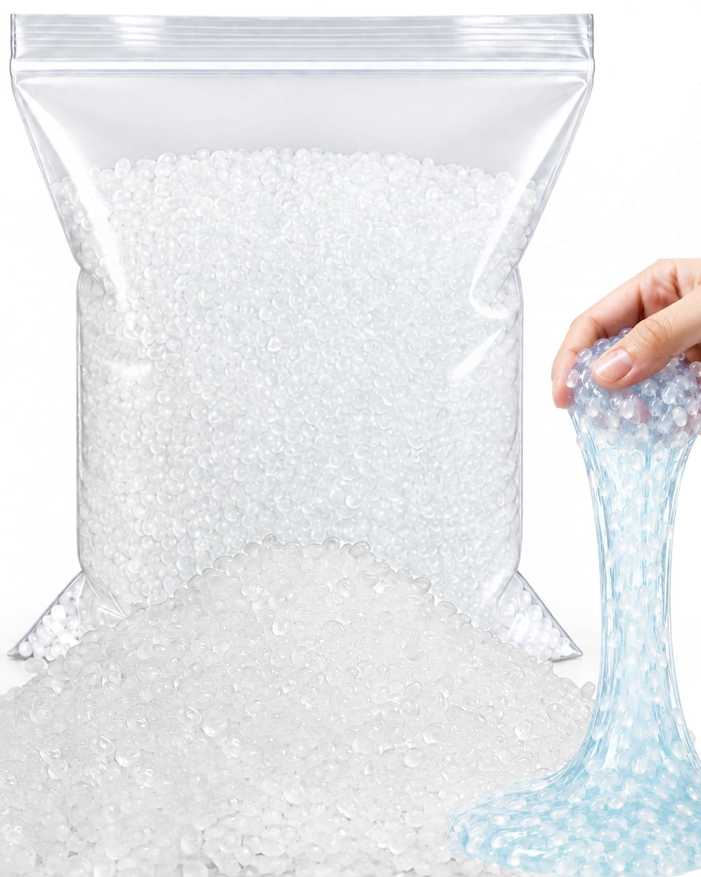 FIVEIZERO Rice Beads for Slime, 5mm Translucent Fishbowl Beads for Squishy | 400G Rice Beads For Crunchy Slime, Add Texture & Visual Appeal, Ideal For Slime Add Ins, DIY, Vase Fillers & Table Decor