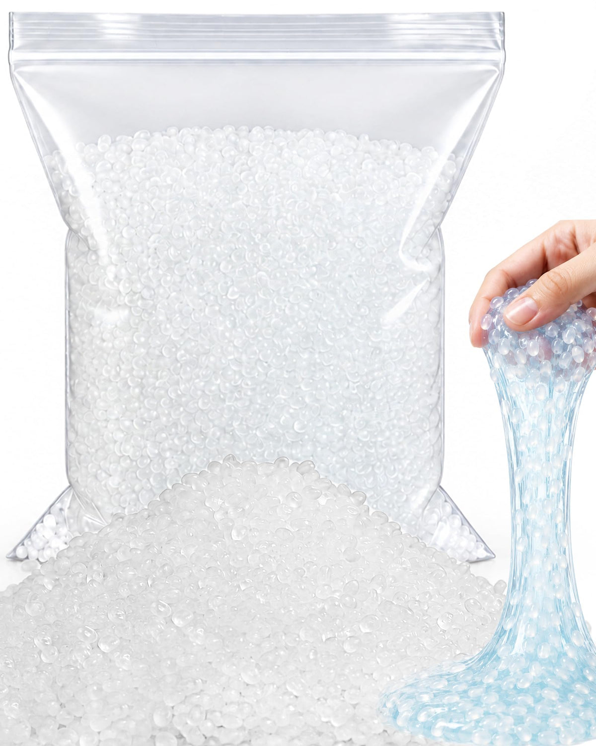 FIVEIZERO Rice Beads for Slime, 5mm Translucent Fishbowl Beads for Squishy | 400G Rice Beads For Crunchy Slime, Add Texture & Visual Appeal, Ideal For Slime Add Ins, DIY, Vase Fillers & Table Decor