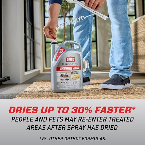 Ortho Home Defense Max Indoor Insect Barrier, Wand, 1 gal. | Ready-To-Use Home Bug Killer with Extended Reach Comfort Wand, Kills Ants, Roaches, Spiders, Fleas and Ticks