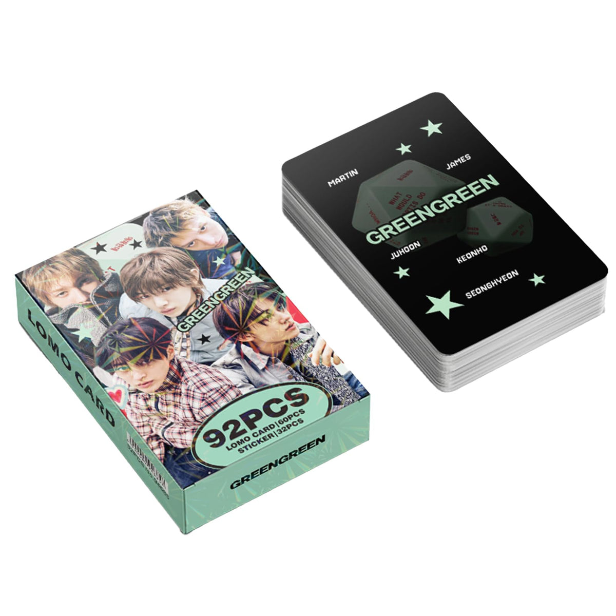 KPOPBTS Cortis 60 PCS Photocards and 32 PCS Stickers KPOP Album GREENGREEN Merch Cards Lomo Card Set, Gift for COER‌ Boys and Girls