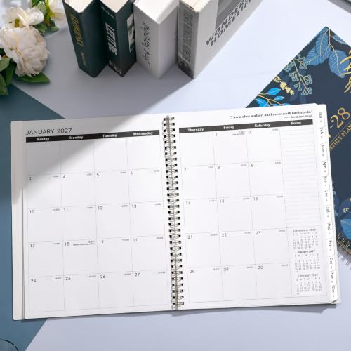 2027-2028 Monthly Planner - 2 Year Monthly Planner/Calendar 2027-2028, Jan 2027 - Dec 2028, 11" x 9", 24 Monthly Planner with Tabs, Back Pocket, Holidays, Twin-Wire Binding, Note Pages