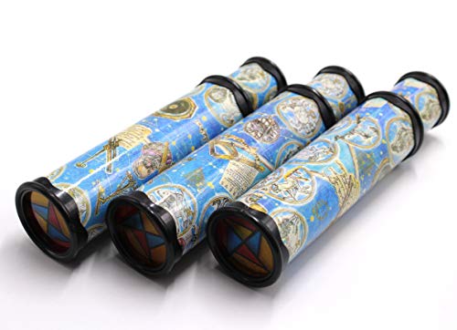 SPADORIVE 3 Pack Magic Kaleidoscope Toy for Teens Adults 3D Mirror Lens Kaleidoscope Party Favors Stretchable Long Classic Kaleidoscope Toy Educational Science Developmental Toy (Blue)