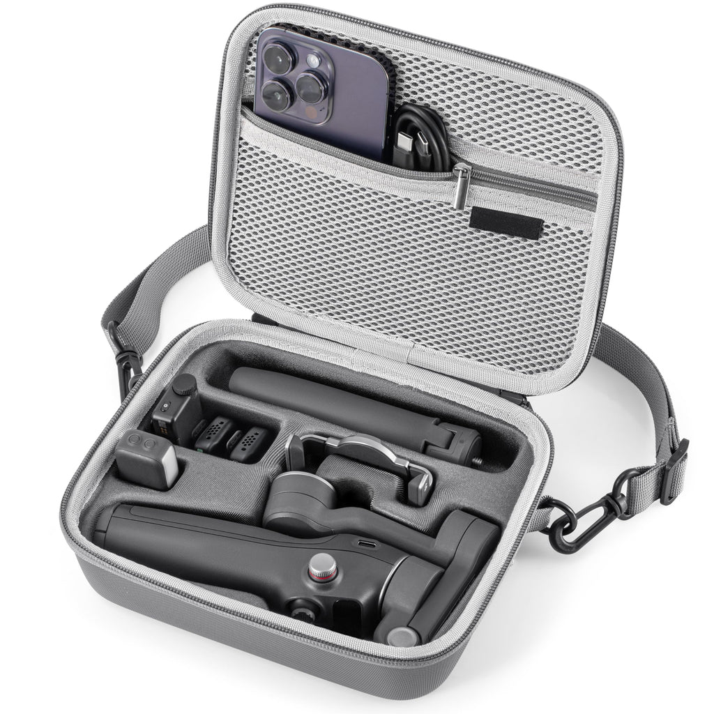 Osmo Mobile 8/7P Case, Portable PU Shoulder Bag for DJI OM 7/7P/8 | Travel Carrying Case, for DJI Osmo Mobile 8/7/7P Gimbal Stabilizer and Accessories, Not for OM8P