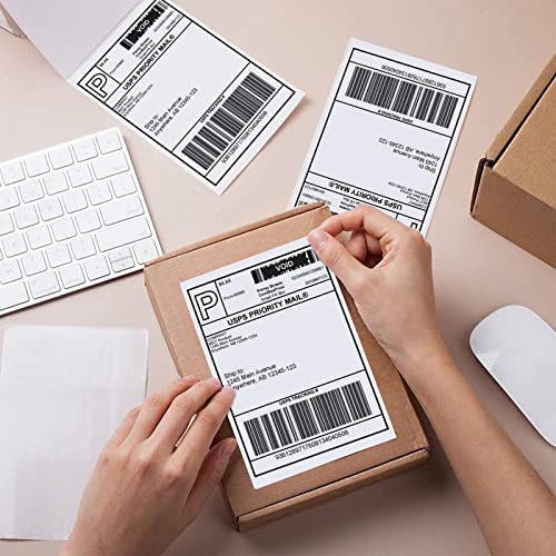 9527 Product Fanfold 4 x 6 Direct Thermal Labels White Perforated Shipping Labels, 500pcs per Stack,1 Stack