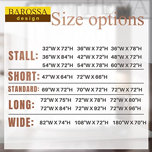Barossa Design Oeko-tex Certified Shower Curtain Liner Standard Size, Clear | Waterproof PEVA, Rustproof Grommets, 3 Bottom Magnets, Cute Lightweight Bathroom Curtain, Fits Standard Tub 72" Length