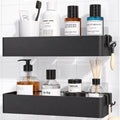 Kitsure Shower Caddy No Drilling Bathroom Organiser, Large, Black | 2 Pack Shower Caddy, Quick Drying Large Capacity Bathroom Shelf, Durable Shampoo Holder for Shower