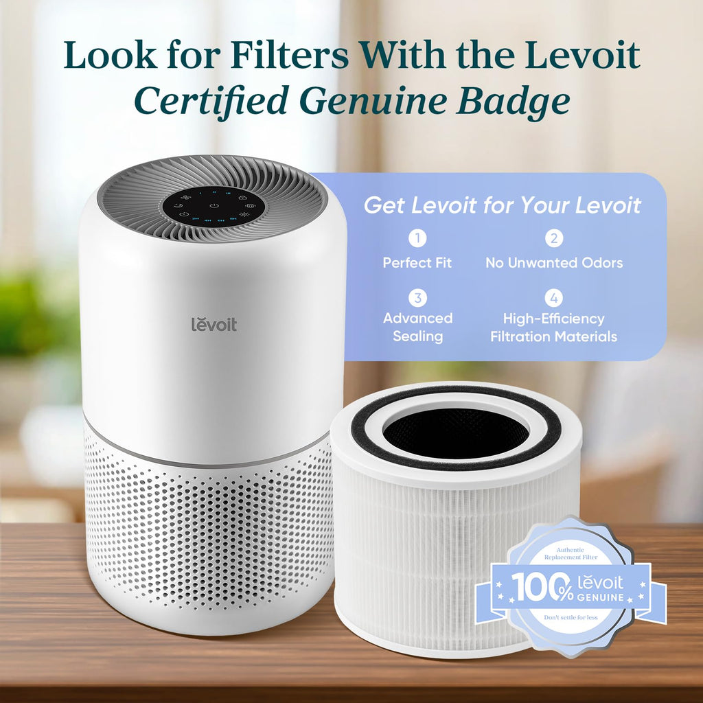 Levoit Air Purifier for Home Pets Hair Allergens in Bedroom Quiet Purifiers | Quiet HEPA Sleep Mode, Remove 99.97% Dust Pollen Smoke Pet Odor, AHAM VERIFIDE, Core300-P, Up to 1073 ft², White