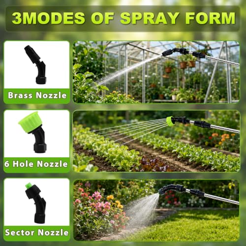 2 Gallon Battery Powered Sprayer, Covers 4,500 Sq Ft per Tank | Electric Sprayer with 3 Interchangeable Nozzles, Handle with Digital Battery Display, for Lawn, Garden & Outdoor Cleaning
