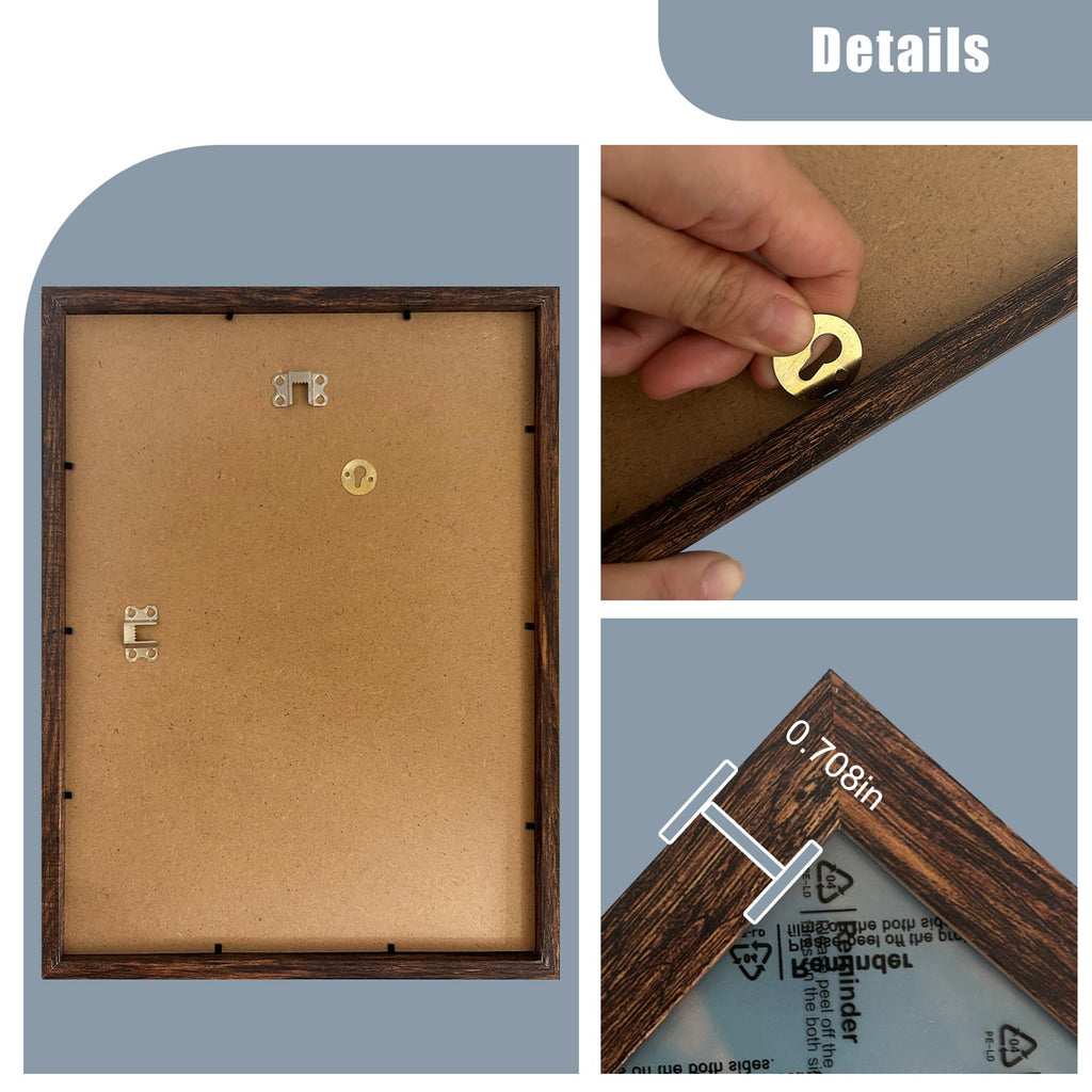 SESEAT 12x16 Frame Wall Hanging Picture Frames, Brown, 1 Pack