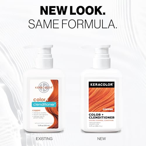 Keracolor Color + Clenditioner, Semi-Permanent Hair Color, 23 Shades | Color depositing conditioner softens & tones while cleansing, deposit-only hair dye with keratin, coconut oil & shea butter