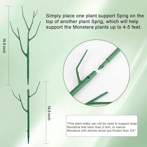 Qaobo 5 Pack Stackable Plant Support Stakes, Climbing Plant Support Structures for Monstera, Pothos, Philodendron Garden Plant Stakes for Indoor Outdoor Plants