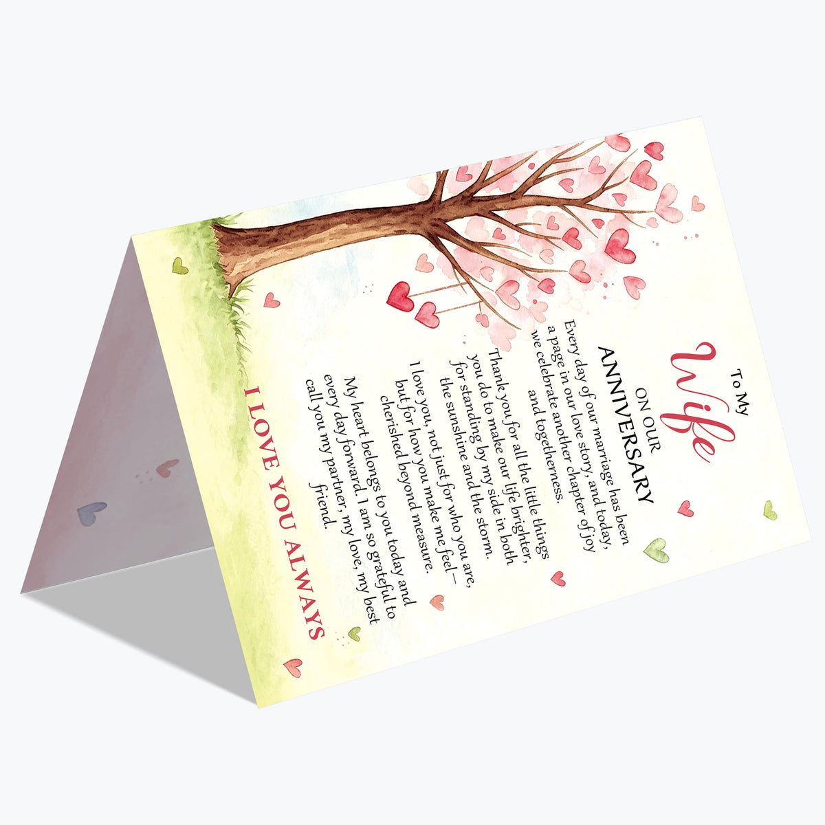 LiuuLi Anniversary Card for Wife,Anniversary Wedding Gifts from Husband | Romantic Wife Anniversary Card with Heartfelt Message,Thoughtful Keepsake Gift for Wedding Anniversary,Love Tree Design