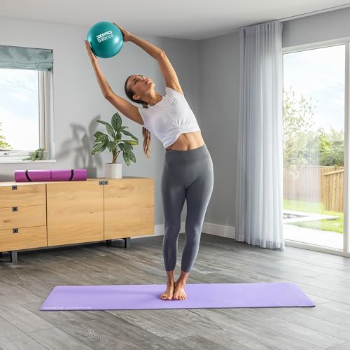 Core Balance Pilates Ball 9 Inch Anti Burst, Core Ball with Inflation Tube, Mini Pilates Ball for Physical Therapy, Small Exercise Ball for Yoga, Barre, Stretching and Core Stability Workout