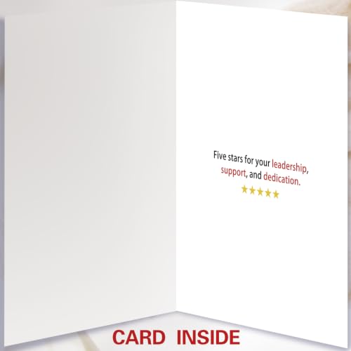 Zyulin Boss Day Card, Happy Boss's Day Card Gifts for Men Women | Thank You Boss Day Card with 5-Star Leader Message, Funny Boss Appreciation Card from Employees