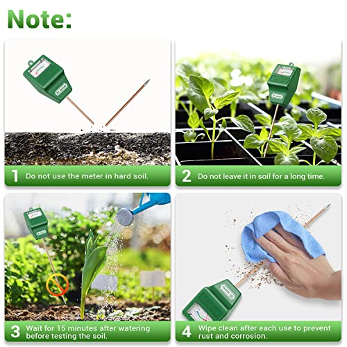 Dr.meter Soil Moisture Meter for Plants, Plant Water Gauge Test Kit | Soil Tester Hygrometer Sensor for Houseplants Garden Lawn Farm,Greenhouse, Gardening Gifts, No Battery Needed