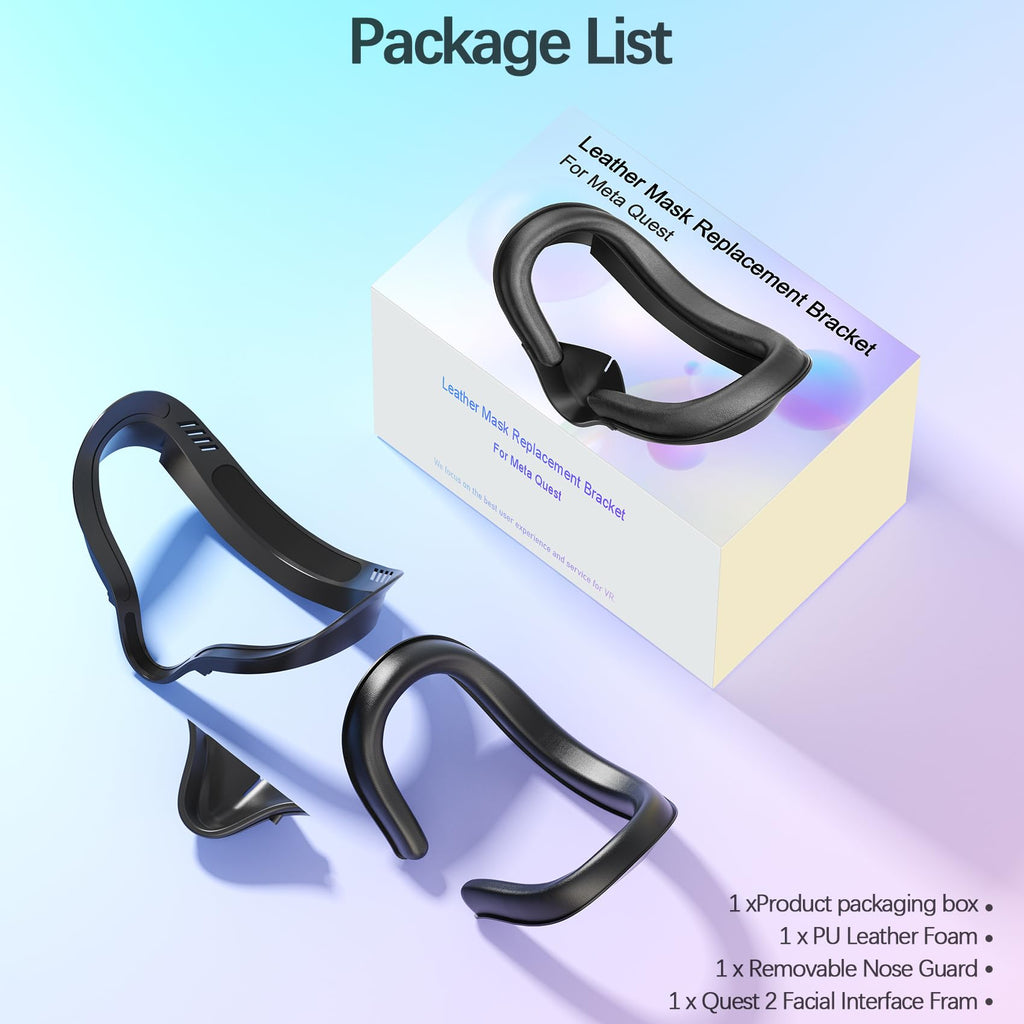 Face Cushion Pad for Meta Quest 2 VR Facial Interface Replacement PU Leather Foam for Oculus Quest 2 Vr Cover