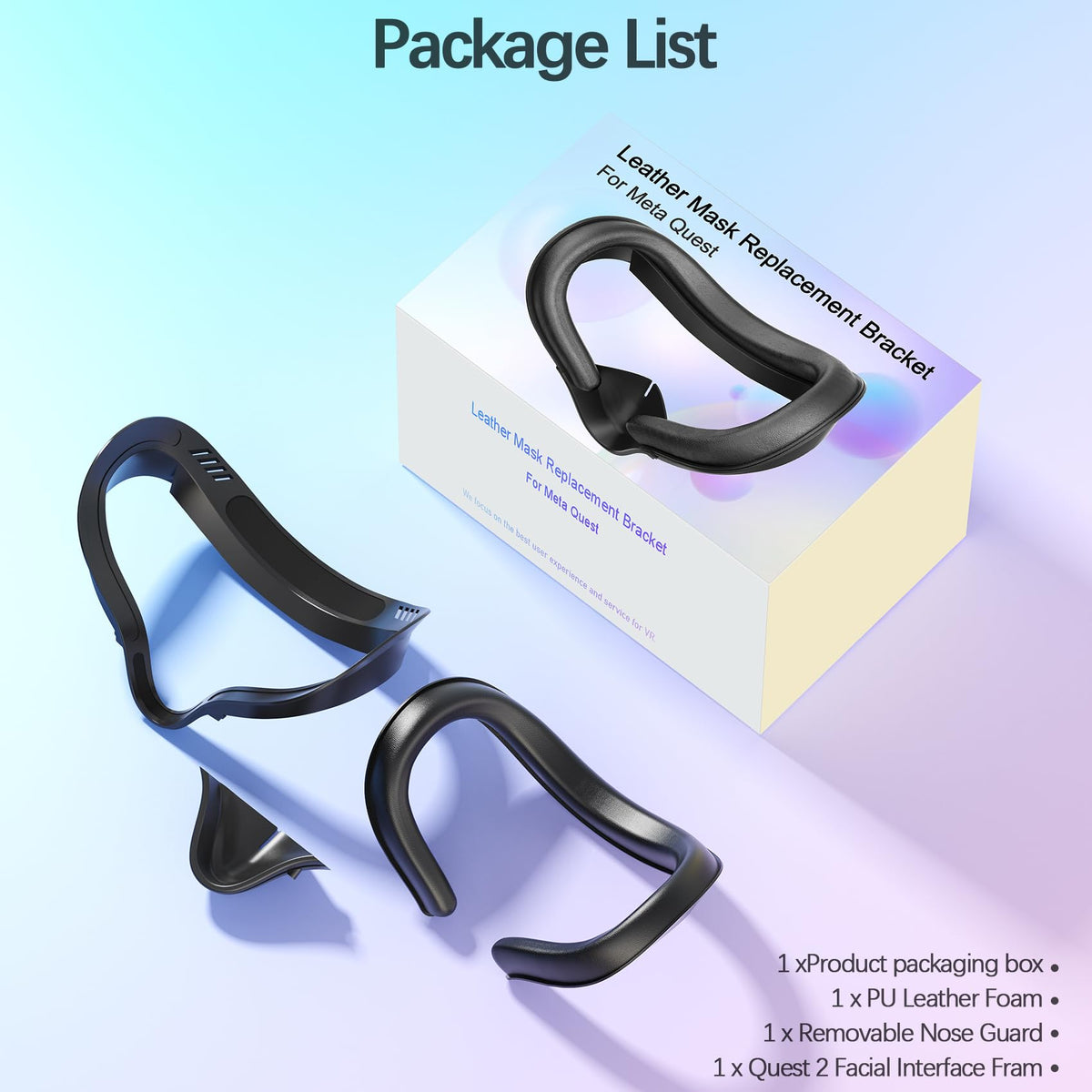 Face Cushion Pad for Meta Quest 2 VR Facial Interface Replacement PU Leather Foam for Oculus Quest 2 Vr Cover