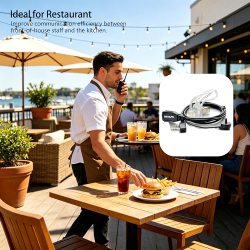 Retevis Walkie Talkie Earpiece with Mic, for RT22/RT21/RT68/H777/RT86 | Acoustic Tube, Compatible with Pxton, Baofeng BF-888S, Kenwood walkie talkies, Security Surveillance Headset(10 Pack)