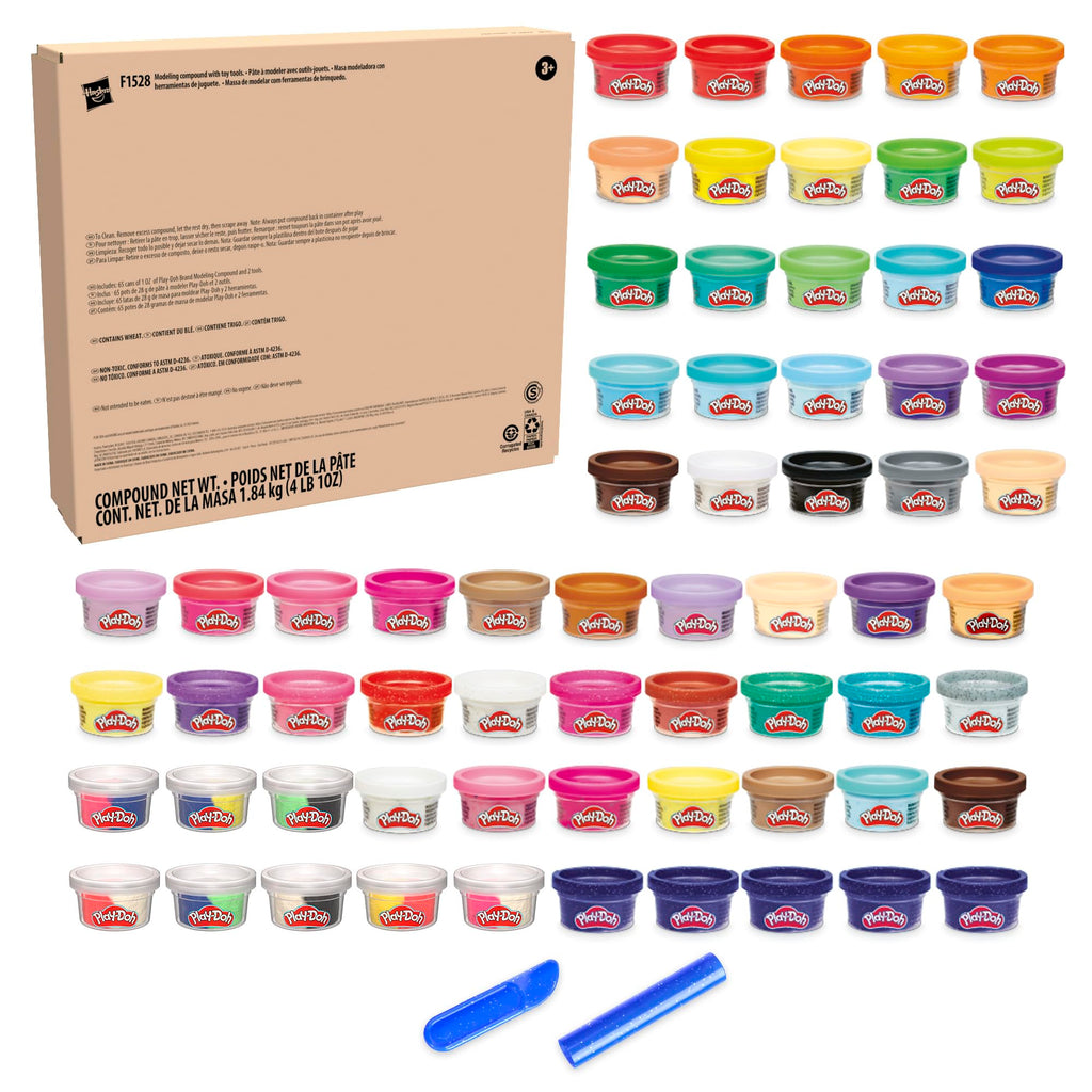 Play-Doh Ultimate Color Collection 65-Pack of 1-oz Cans, Includes Sparkle, Confetti & Color Burst, Back to School Classroom Supplies, Preschool Toys, Ages 2+ (Amazon Exclusive)