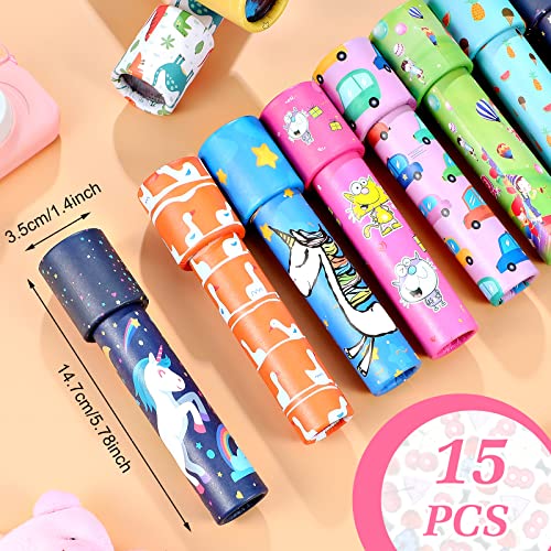 Chivao 15 Pcs Kaleidoscopes for Kids Bulk Party Favors, Lovely Style | Vintage Kaleidoscope Toys Bulk for Classroom Return Gifts, Carnival Prizes Goodie Bag Fillers, Educational Party Supplies
