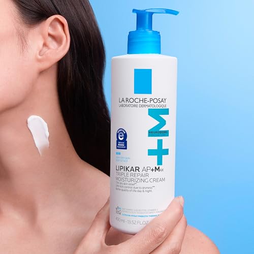 La Roche-Posay Lipikar AP+MAX Triple Repair Moisturizing Body Cream | Face and body lotion for dry skin with shea butter and niacinamide. Gentle on very dry, rough, sensitive skin.
