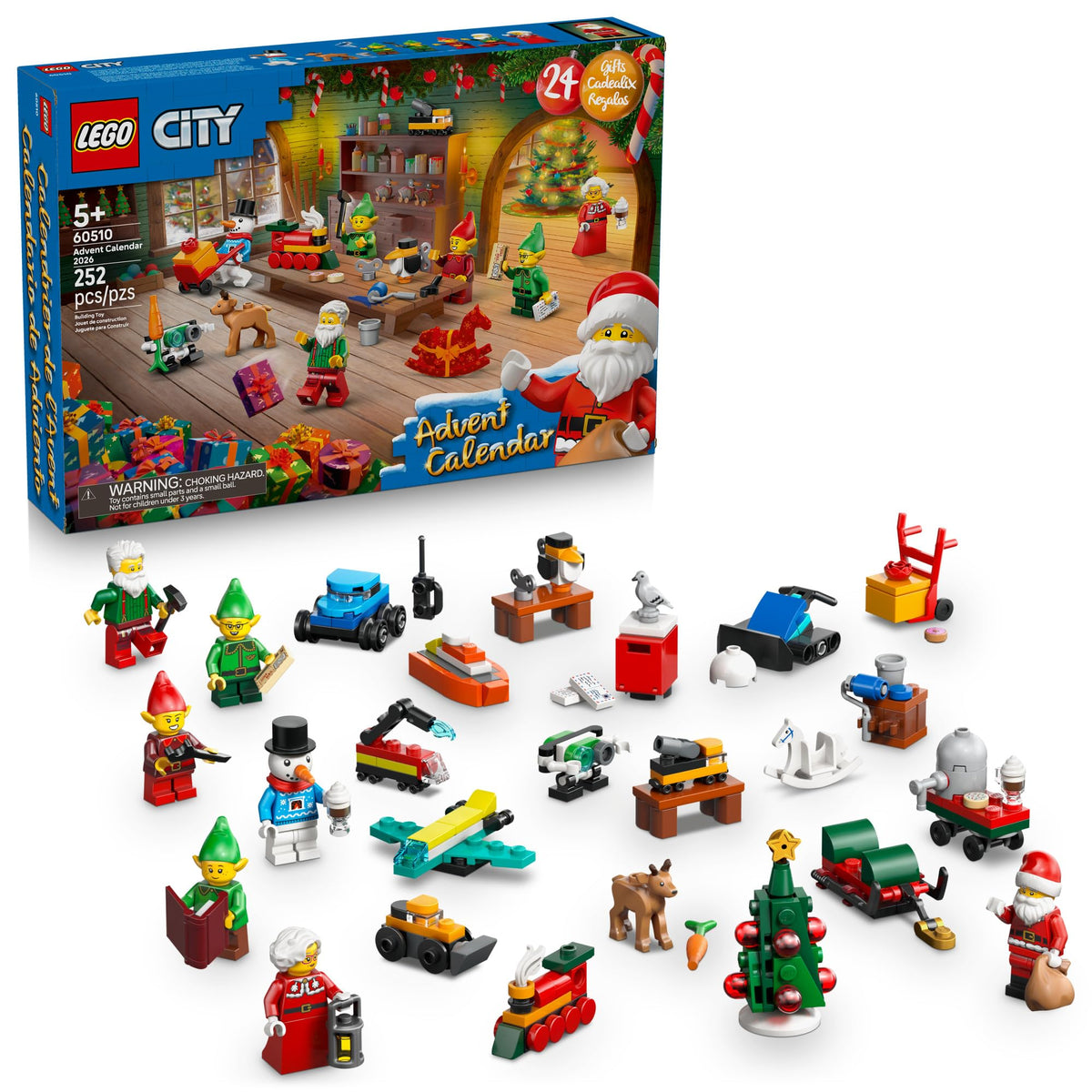 LEGO City Advent Calendar 2026 60510 | Christmas Advent Calendar for Kids, Building Toy, Boys & Girls, Ages 5+, Holiday Family Activity, 6 Minifigures, 252 pieces