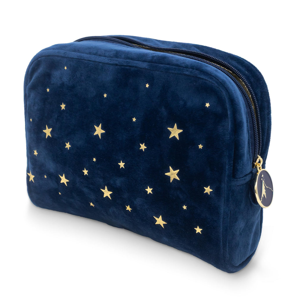Sarah J. Maas A Court of Thorns and Roses Velvet Pouch, Night Court | Officially Licensed Sarah J. Maas ACOTAR Bag with Mountain Zip Pull & Gold Lamé Lining, Book Sleeve Size Travel & Pencil Case