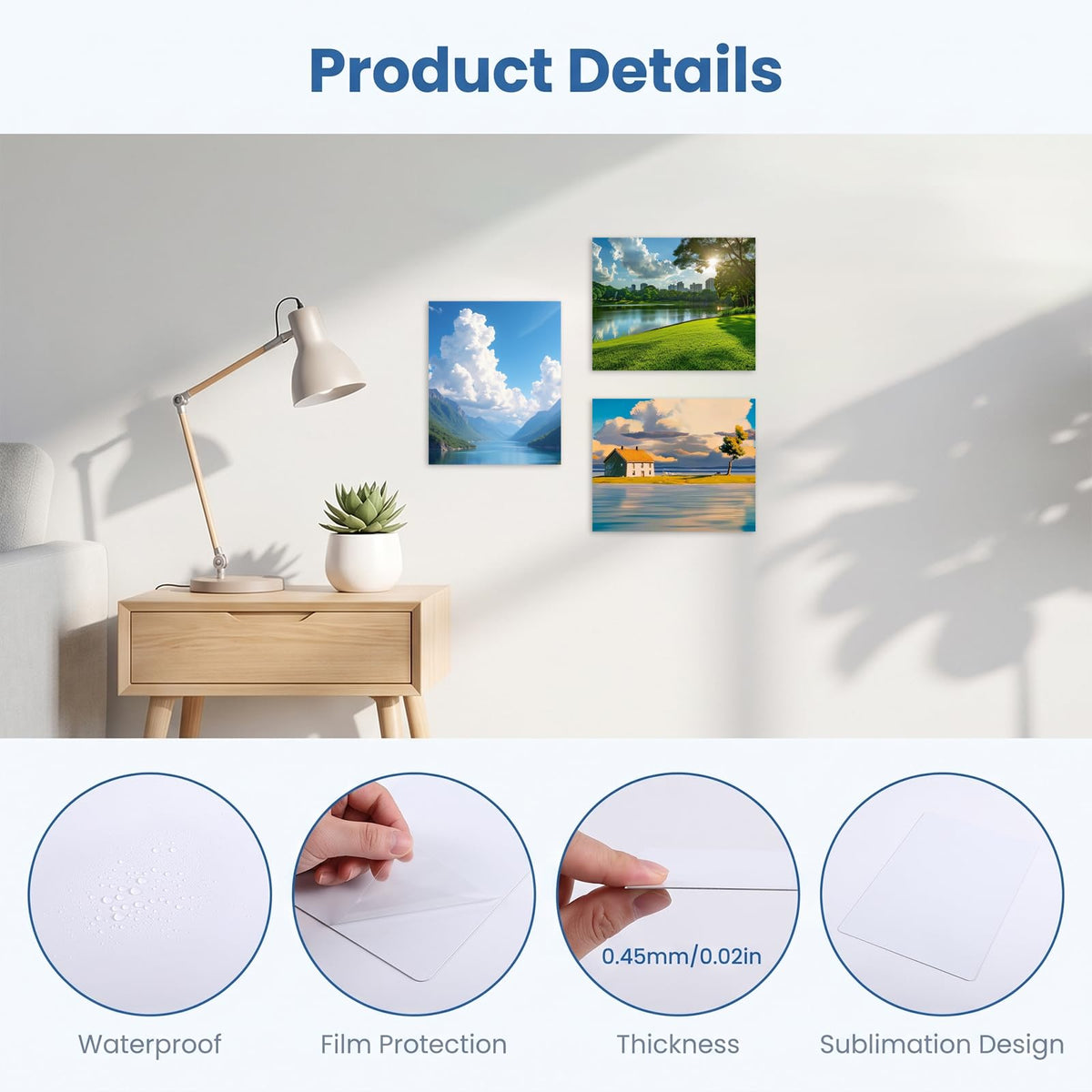 20Pcs11x14''Sublimation Metal Photo Blank 0.45mm Aluminum Sublimation Blank | Metal Sublimation Photo Blanks for DIY Printing, Wall Decor, Room Decor