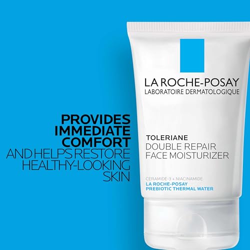 La Roche-Posay Toleriane Double Repair Face Moisturizer | Daily face cream with glycerin, niacinamide and ceramide for all skin types. Oil free and fragrance free.