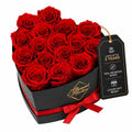 GLAMOUR BOUTIQUE Preserved Flowers, 16 Forever Red Roses in Heart Gift Box | Unique floral present for women, anniversary gifts for her, mom or wife, cute birthday idea, will you be my girlfriend box