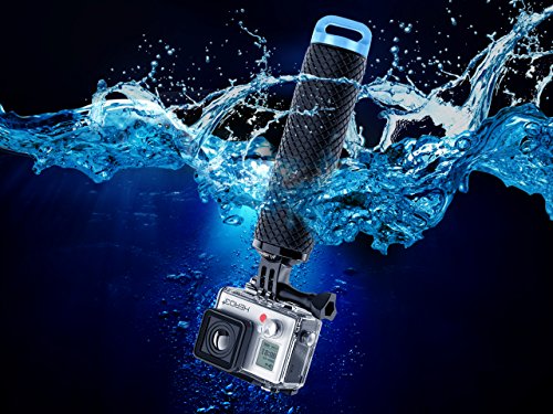 Floating Hand Grip Waterproof Monopod for GoPro Hero 13 12 11 10 9 8 7 6 5 | Compatible with Hero Session Black Silver Handler & Handle Mount Accessories Kit for Water Sport & Action Cameras (Blue)