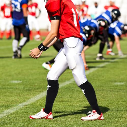 Soulchen Cross Bicep & Wrist Bands Absorbent Sweatband Set | Christian, Breathable Soft Cotton, Wristbands Armbands for Football Baseball Players Sports Accessories, Men and Women