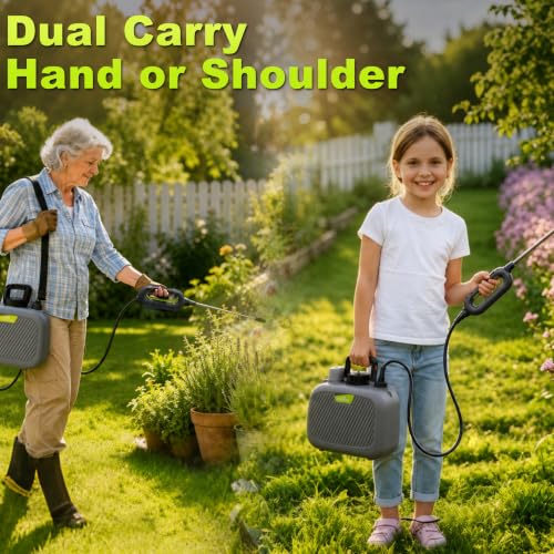 2 Gallon Battery Powered Sprayer, Covers 4,500 Sq Ft per Tank | Electric Sprayer with 3 Interchangeable Nozzles, Handle with Digital Battery Display, for Lawn, Garden & Outdoor Cleaning