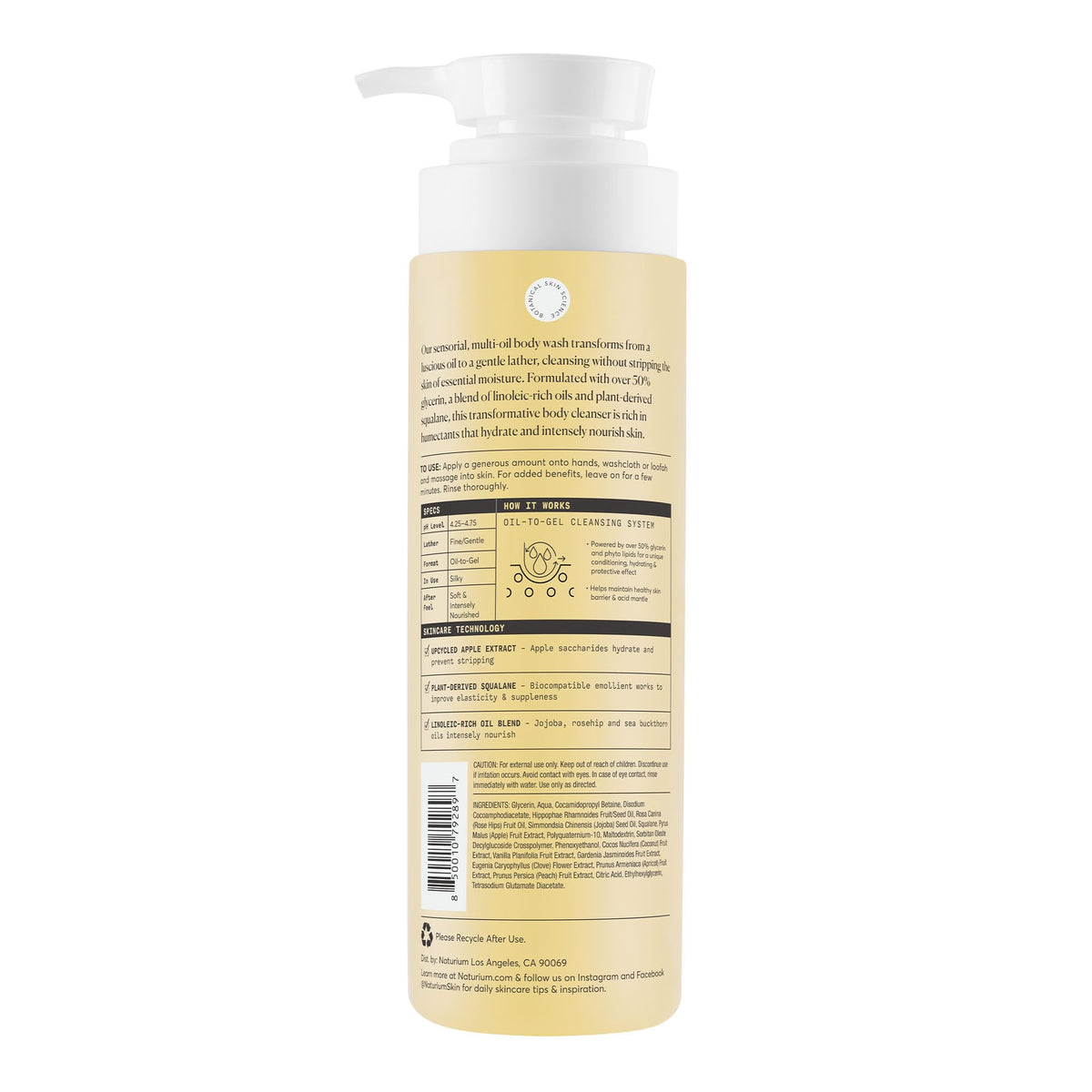 Naturium The Glow Getter Multi-Oil Body Wash, 16.9 fl oz | Nourishing Gentle Cleanser, Dissolves Impurities, Hydrating Base Protects Essential Moisture, for All Skin Types