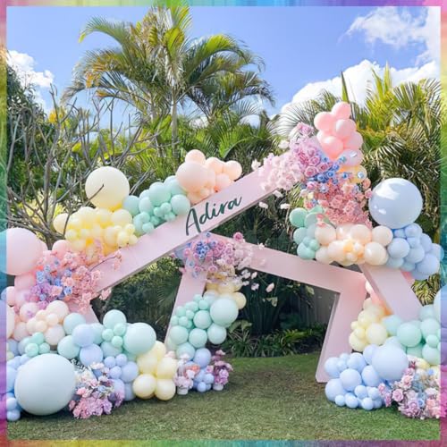 PartyWoo Pastel Balloons 100pcs Pastel Rainbow Balloons 12 Inch | Baby Shower Gender Reveal Engagement Bachelorette Easter Bridal Anniversary Retirement Party Decorations