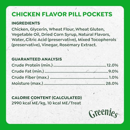 Greenies Pill Pockets Small Dog Treats, Chicken Flavor, 3.2 oz | Vet-recommended, masks pill smell & taste, easy pinch-close design, stress-free medicating, tablet size, 3.2 oz. Pouch