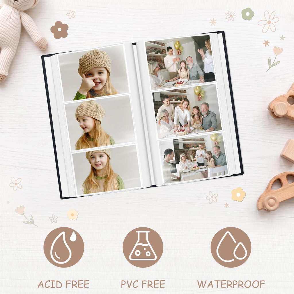Popotop Photo Album 4x6-300 Photos Linen Cover Photo Books with 300 Horizontal Pockets,Slip-in Picture Albums for Family Wedding Anniversary Baby Vacation Pictures