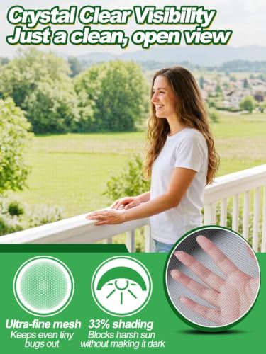 10x20ft Strong PP Nanocomposite Mosquito Net Garden Netting, Black | Clear View, Ultra-fine Mesh, Tear-resistant, Bird Insect Pest Barrier Screen, Patio/Balcony/Porch/Raised Beds/Tree Protection
