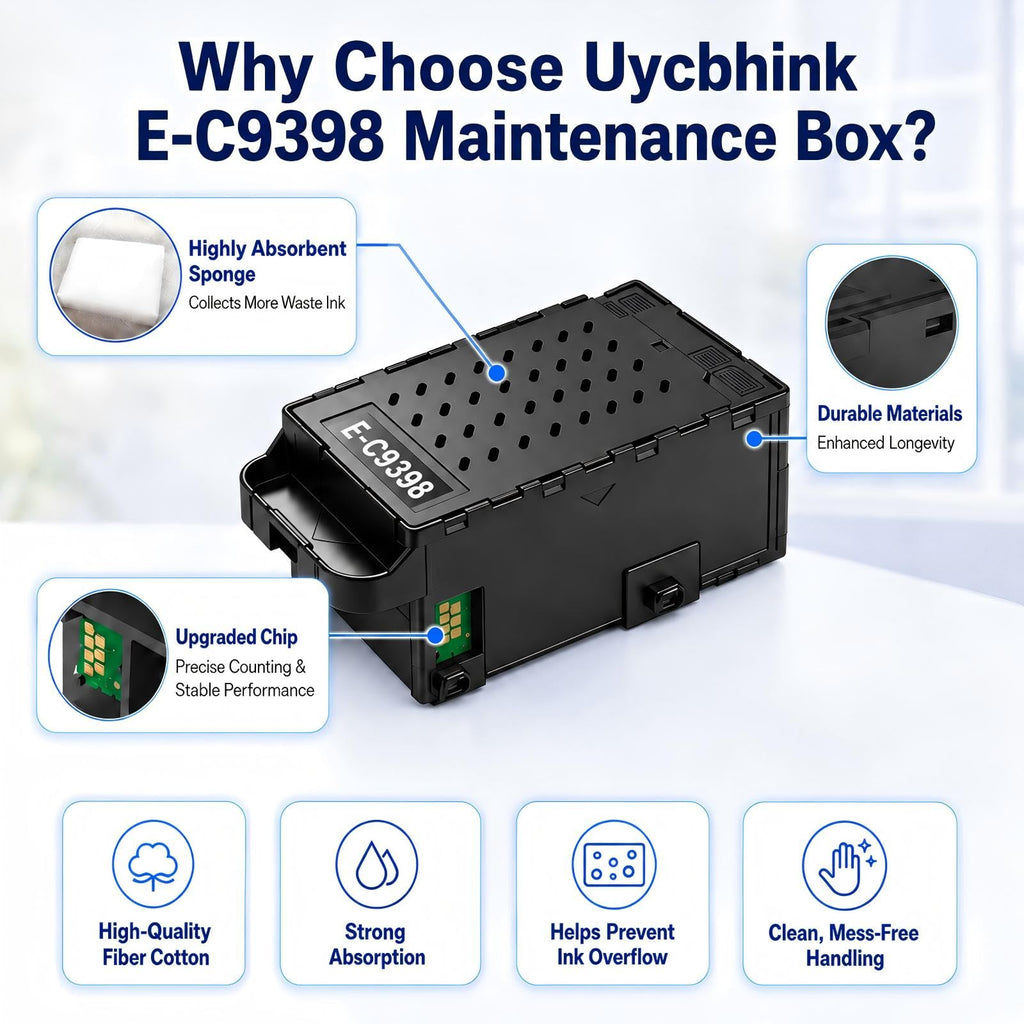 C9398 Ink Maintenance Box Compatible with ET-2418 ET-2900 ET-2903 ET-4903 | ET-1910 ET-1913 ET-2410 Printer, High Capacity, New Chip 100% Compatible C9398 Maintenance Box