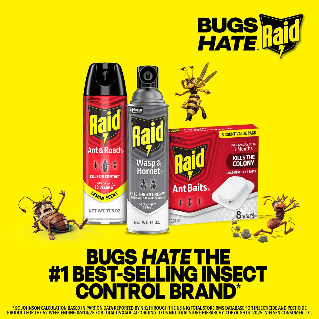 Raid Ant Killer Baits, For Household Use, Child Resistant, 8 Count | Kills the Colony, Keeps Killing Ants for Up to 3 Months, For Indoor Home Use