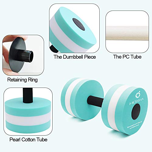 Aquatic Exercise Dumbbells, 2 Pcs Pool Weights for Water Aerobic Exercise | EVA Foam, Aquatic Barbells Fitness Equipment for Weight Loss, Water Resistance Aqua Sport for Adult Workouts, Therapy
