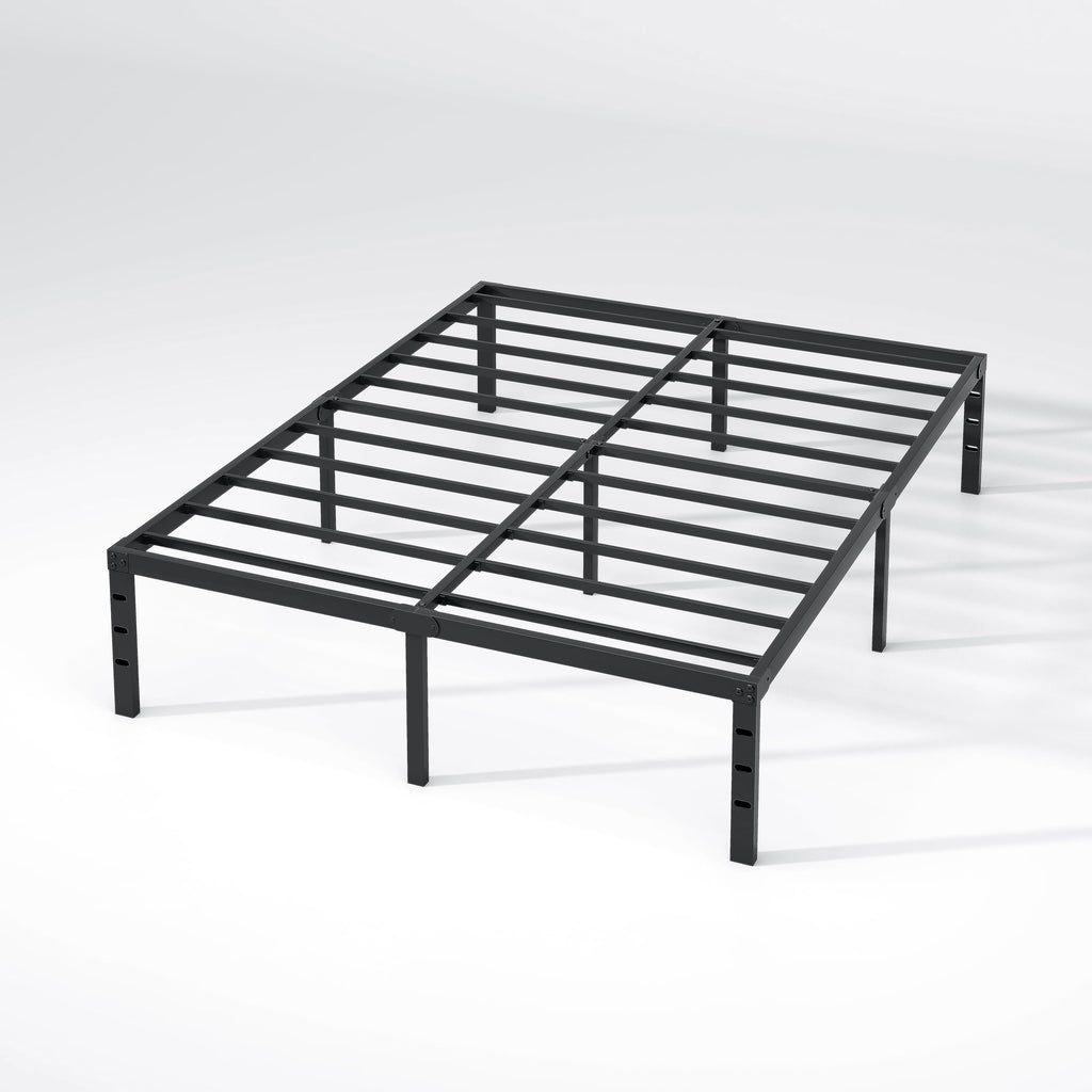 NEW JETO Metal Bed Frame,Queen Size Bed Frame with Storage Space,14 Inch | Heavy Duty Sturdy Mattress Foundation,Easy Assembly,No Box Spring Needed, Black