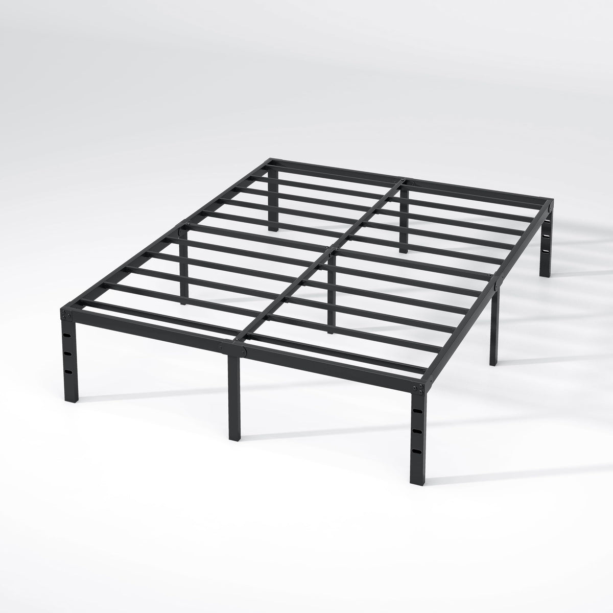 NEW JETO Metal Bed Frame,Queen Size Bed Frame with Storage Space,14 Inch | Heavy Duty Sturdy Mattress Foundation,Easy Assembly,No Box Spring Needed, Black
