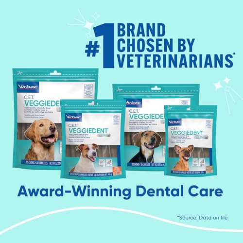 C.E.T. Veggiedent Fr3sh Plaque and Tartar Control Chews for Dogs, Medium | Vet recommended dental chews, plant-based formula, supports canine digestive health, VOHC approved for plaque & tartar