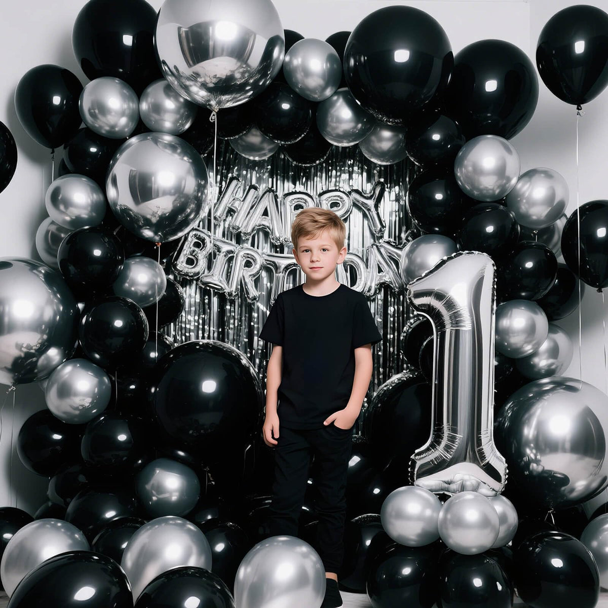 110pcs Black Balloon 12 inch, Black Latex Balloons for Birthday Party Baby Shower Wedding(with 2 Ribbons).