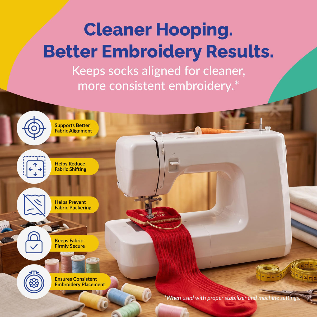 Sock Hoop for Embroidery Machine | Sock Hoop Set for Embroidering Designs on Any Machine. Embroidery Accessories and Supplies with Universal Compatibility. Makes Embroidering Socks Easy - 4 Pack