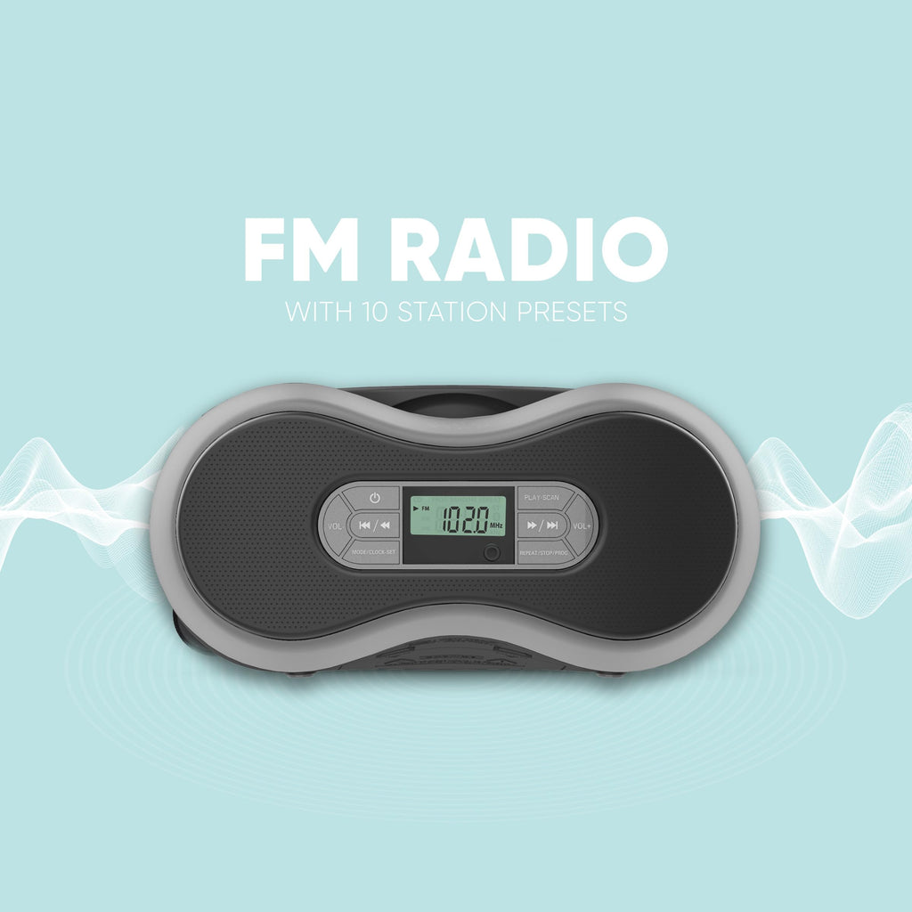 Core Innovations Portable Bluetooth CD Boombox with Digital FM Radio