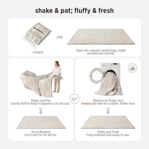 Bedsure King Comforter Set Prewashed Soft Bedding Set 3Pcs Beige 104"x90" | GentleSoft, Built to last, all season, bedding, comforter set, warm yet lightweight, gift choice, OEKO-TEX