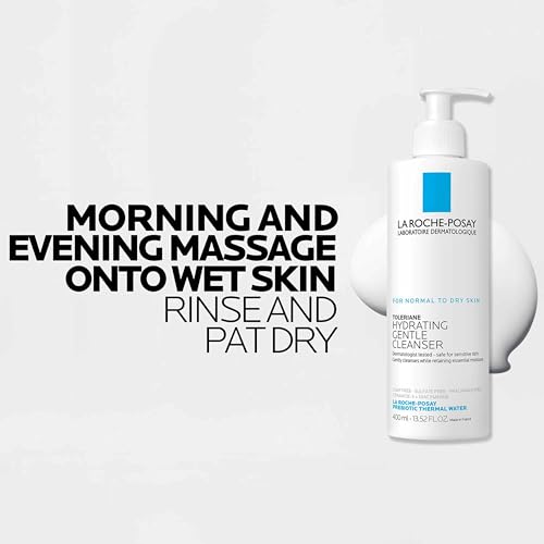 La Roche-Posay Toleriane Hydrating Gentle Facial Cleanser, with Niacinamide | Face cleanser with niacinamide & ceramides, safe for sensitive skin. Daily face wash for normal to dry skin, fragrance free.