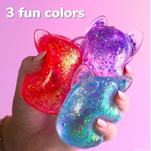 Horizon Group USA Slimygloop Gelli Gels, Blue Squishmallows | Slow-Flow Glitter Squishy Sensory Toys, Squeeze Stress Ball for Kids and Teens, Satisfying Sugar Squish Fidget